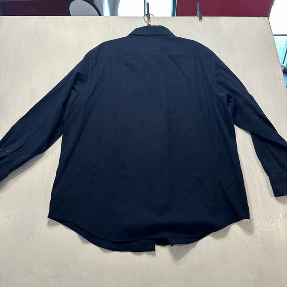 Murano Ultimate Modern Comfort Dress Shirt 2XB Navy Blue Stretch Cotton Blend - Picture 2 of 8